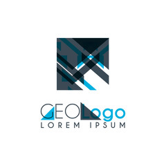 geometric logo with light blue and gray stacked for design 1.8