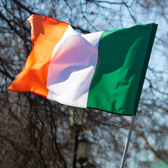 Flag of Ireland in the open air