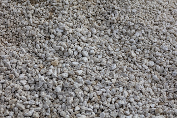 White gravel stones as an abstract background