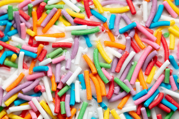 Multicolored decoration on easter as background