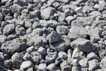 Stone crushed stone on the construction site as an abstract background
