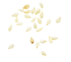 Sesame seeds isolated on white background
