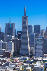 San Francisco, panorama of Financial District downtown 
