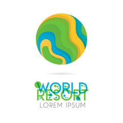 The earth logo is layered with orange, green, blue color with version to 3.0