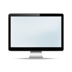 Blank computer display isolated on white background. Vector mockup.