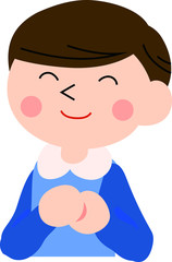 Laughing boy with pigtails 2