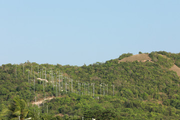 Fototapeta na wymiar Wind turbine at koh lan,THAILAND