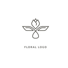 Vector illustration, Graphic Design Editable Design. Floral logo. Flower wedding icon. Luxury spring and summer, emblem.