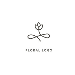 Abstract flower store logo icon vector design. Cosmetics, Spa, Beauty salon Decoration Boutique vector logo