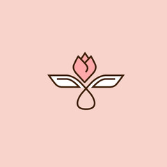 Abstract flower store logo icon vector design. Cosmetics, Spa, Beauty salon Decoration Boutique vector logo