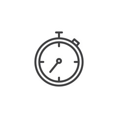 Stopwatch outline icon. linear style sign for mobile concept and web design. Chronometer simple line vector icon. Symbol, logo illustration. Pixel perfect vector graphics