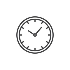 Clock outline icon. linear style sign for mobile concept and web design. Watch simple line vector icon. Symbol, logo illustration. Pixel perfect vector graphics