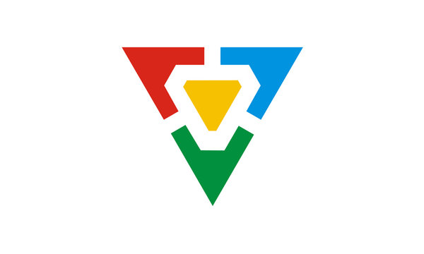 Colorful Futuristic Triangle logo design inspiration