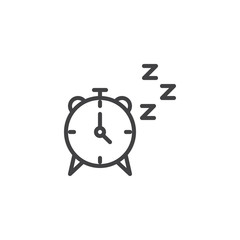 Alarm clock outline icon. linear style sign for mobile concept and web design. Ringing watch simple line vector icon. Symbol, logo illustration. Pixel perfect vector graphics