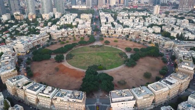 North Tel Aviv aerial skyline 4k drone footage dcinelike flat/log ungraded