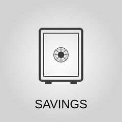 Savings icon. Savings symbol. Flat design. Stock - Vector illustration