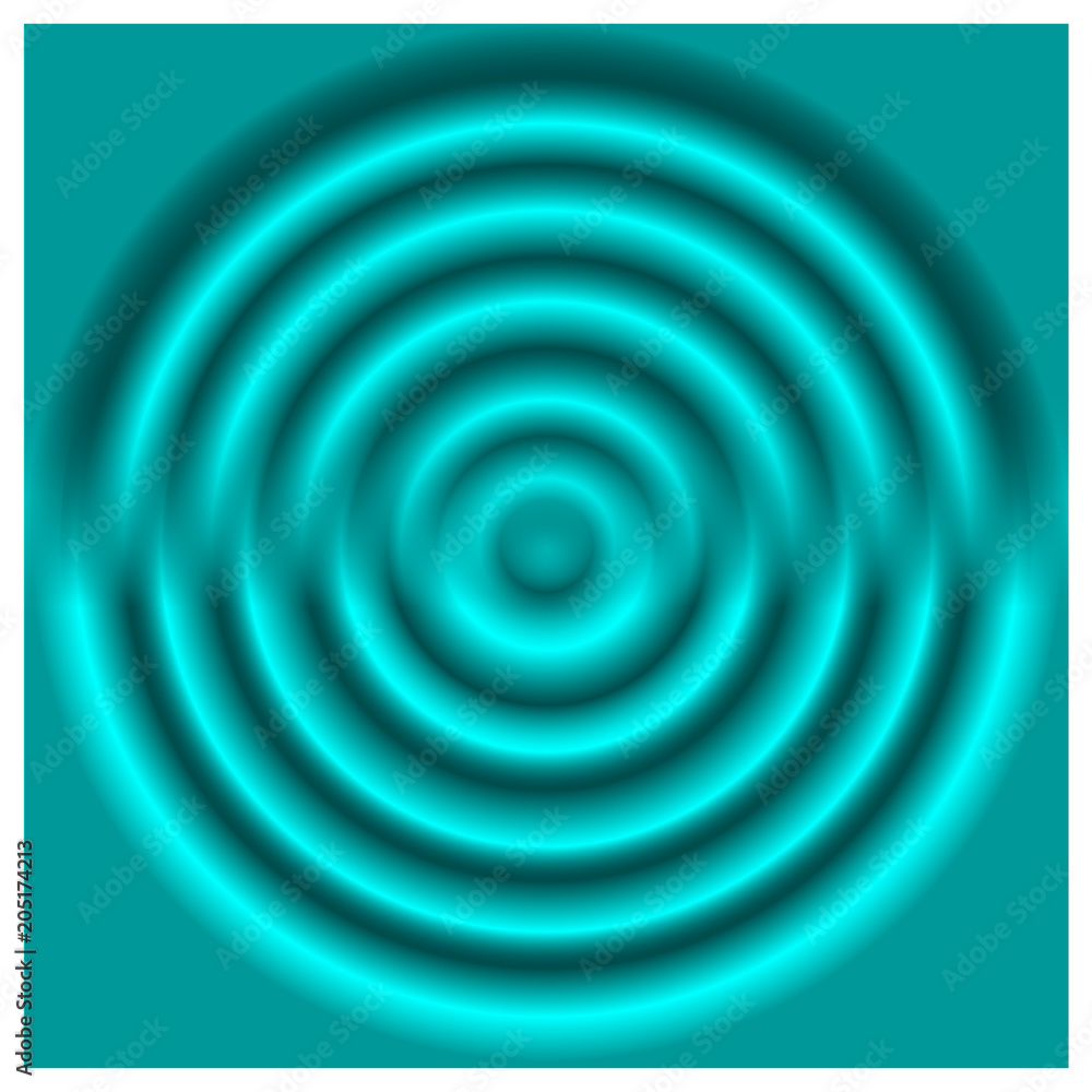 Poster abstract azure 3d rings. vector design element.