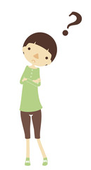 考え事をする女性