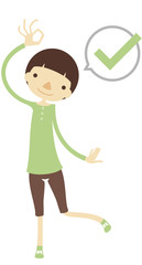 OKサインを出す女性