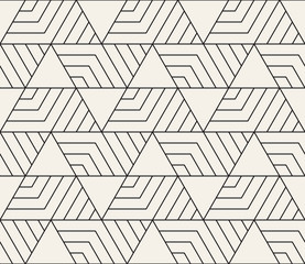 Vector seamless geometric pattern. Simple abstract lines lattice. Repeating elements stylish background