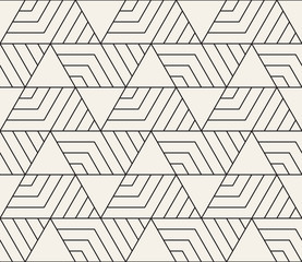 Vector seamless geometric pattern. Simple abstract lines lattice. Repeating elements stylish background