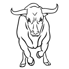 bull on white background