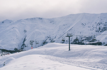 Fototapeta na wymiar Gudauri ski Resort - Georgia 