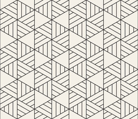 Vector seamless geometric pattern. Simple abstract lines lattice. Repeating elements stylish background