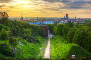 Obraz premium Idyllic scenery in Gdansk at sunrise, Poland