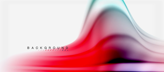 Blurred fluid colors background, abstract waves lines, vector illustration