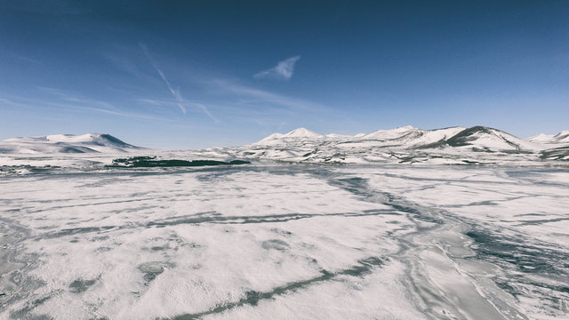 Frozen Paravani Lake - Javakheti Georgia