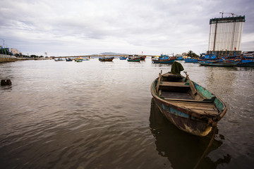 old boats, fishermen's boats in Vietnam