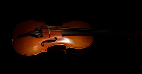 Graceful little violin, isolated on black