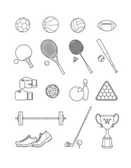 Set of sport icons. Line vector illustrations.