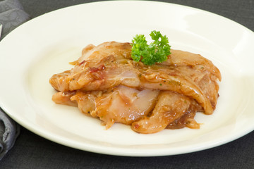 filet de poulet mariné