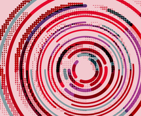 Circular lines, circles, geometric abstract background