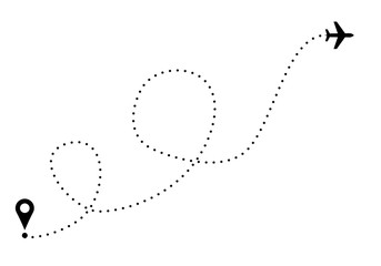 Plane track and point on departure illustration