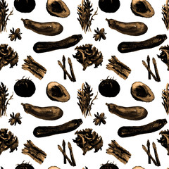 Obraz premium Vegetables Seamless Pattern. Repeatable Pattern with Healthy Food. 