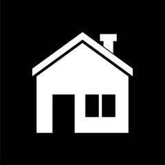 Home sign icon. Main page button on dark background