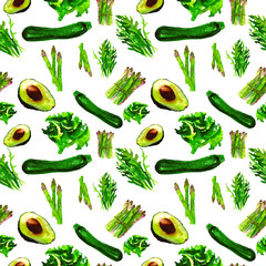 Vegetables Seamless Pattern. Repeatable Pattern with Healthy Food. 