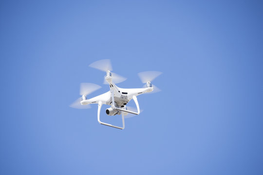 Dron flying free. Camera, radio.