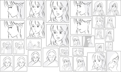 comic people set vector