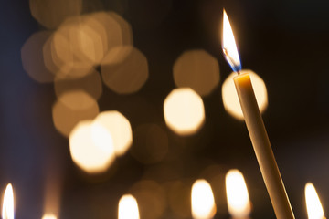 church candles. Burning candles