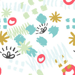Hand drawn scribbles seamless pattern