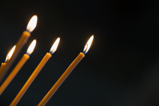 church candles. Burning candles
