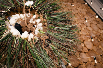 White tulips, wedding decoration, wedding bouquet