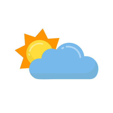 cartoon sun vector with a cloud vector