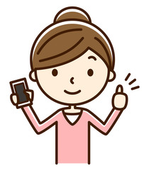 女性　スマートフォン