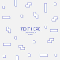 Vector cyber Tetris figure abstract background design.