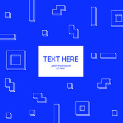 Vector cyber Tetris figure abstract background design.